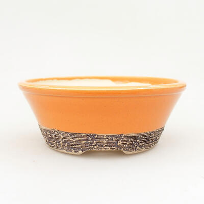 Bonsaischale aus Keramik 15 x 15 x 6 cm, Farbe orange - 1