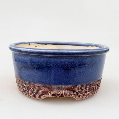 Bonsaischale aus Keramik 13 x 13 x 6 cm, Farbe blau - 1
