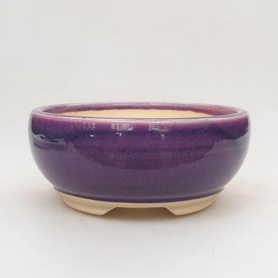 Bonsaischale aus Keramik 12,5 x 12,5 x 5,5 cm, Farbe lila - 1