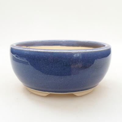 Bonsaischale aus Keramik 12,5 x 12,5 x 6 cm, Farbe blau - 1