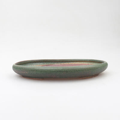 Bonsaischale aus Keramik 21,5 x 16 x 3 cm, Farbe grün - 1