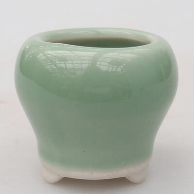 Keramik-Bonsaischale 3,5 x 3,5 x 3 cm, Farbe grün - 1