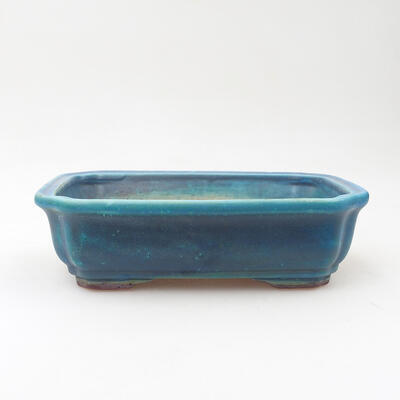 Bonsaischale aus Keramik 17,5 x 13,5 x 5,5 cm, Farbe blau - 1