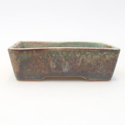 Keramische Bonsai-Schale 12,5 x 9,5 x 3,5 cm, Farbe braun-grün - 1