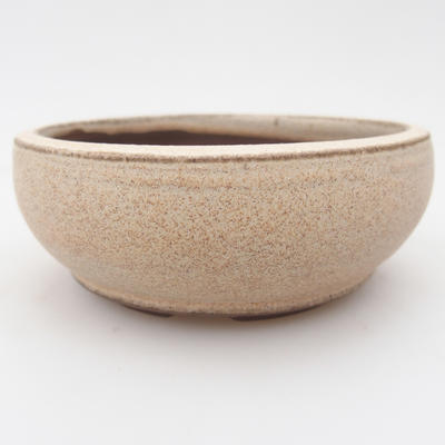 Keramik Bonsai Schüssel 11 x 11 x 4 cm, Farbe beige - 1