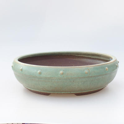 Bonsai-Keramikschale 21 x 21 x 6,5 cm, Farbe grün - 1