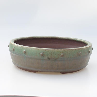 Keramische Bonsai-Schale 19 x 19 x 6 cm, Farbe grün - 1