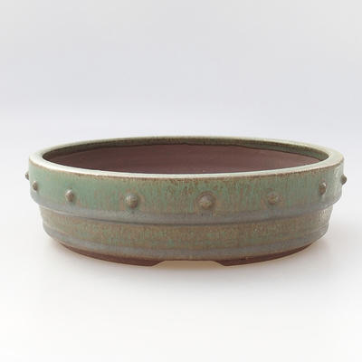 Keramische Bonsai-Schale 19 x 19 x 5 cm, Farbe grün - 1