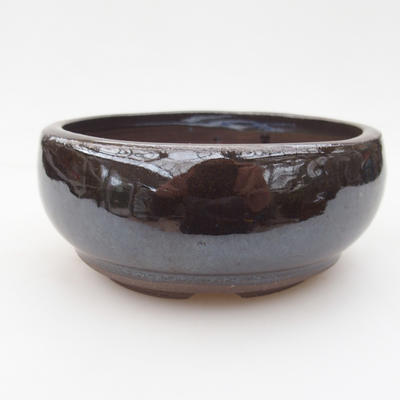 Keramik-Bonsaischale 11 x 11 x 4,5 cm, braun-grüne Farbe - 1