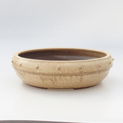 Keramik Bonsai Schüssel 20 x 20 x 6 cm, beige Farbe - 1