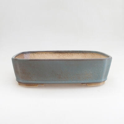 Bonsaischale aus Keramik 24,5 x 21 x 7 cm, blau-schwarze Farbe - 1