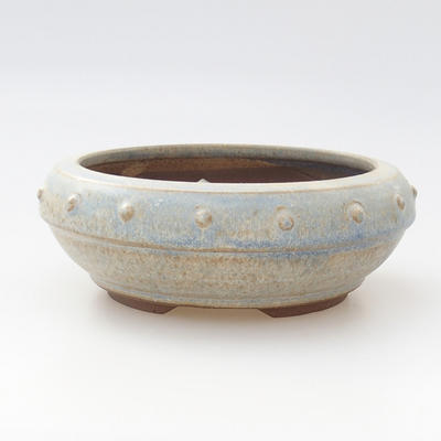 Keramische Bonsai-Schale 14 x 14 x 5 cm, Farbe blau - 1