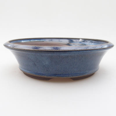 Keramik Bonsaischale 17 x 17 x 4,5 cm, Farbe blau - 1