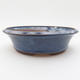 Keramik Bonsaischale 17 x 17 x 4,5 cm, Farbe blau - 1/4