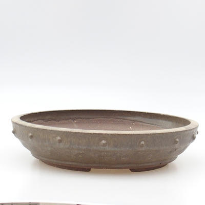 Keramische Bonsai-Schale 21 x 21 x 4,5 cm, graue Farbe - 1