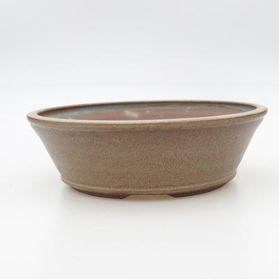 Keramische Bonsai-Schale 19 x 19 x 6 cm, Farbe braun - 1