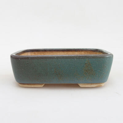 Bonsaischale aus Keramik 14 x 11 x 4,5 cm, blau-schwarze Farbe - 1