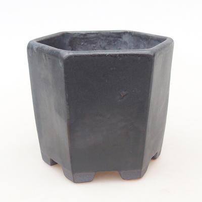Keramische Bonsai-Schale 9,5 x 8,5 x 8 cm, Farbe schwarz - 1