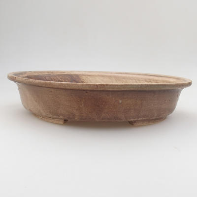 Keramik Bonsai Schüssel 24 x 21 x 5 cm, braun-beige Farbe - 1
