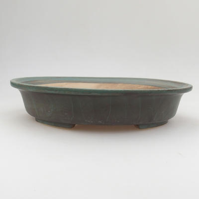 Keramik Bonsaischale 24 x 21 x 5 cm, braun-grüne Farbe - 1