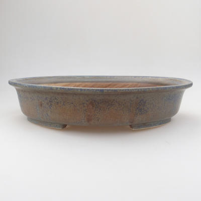 Keramik Bonsaischale 29 x 25 x 6 cm, Farbe blau - 1