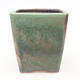 Keramische Bonsai-Schale 14 x 14 x 15,5 cm, Farbe braun-grün - 1/3