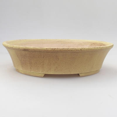 Keramik Bonsai Schüssel 21,5 x 18 x 5 cm, gelbe Farbe - 1