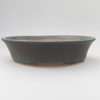 Keramik-Bonsaischale 21,5 x 18 x 5 cm, grünbraune Farbe - 1