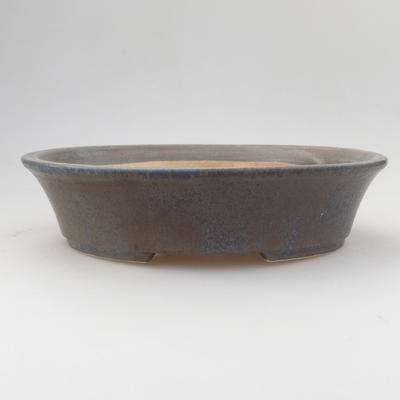Keramik Bonsaischale 21,5 x 18 x 5 cm, blau-braune Farbe - 1