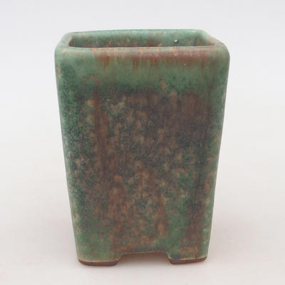 Keramische Bonsai-Schale 8 x 8 x 10,5 cm, Farbe braun-grün - 1