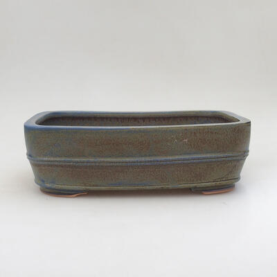 Bonsaischale aus Keramik 23,5 x 18,5 x 7,5 cm, Farbe blaubraun - 1