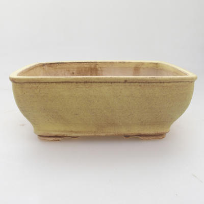 Keramik Bonsai Schüssel 15 x 12 x 5 cm, gelbe Farbe - 1