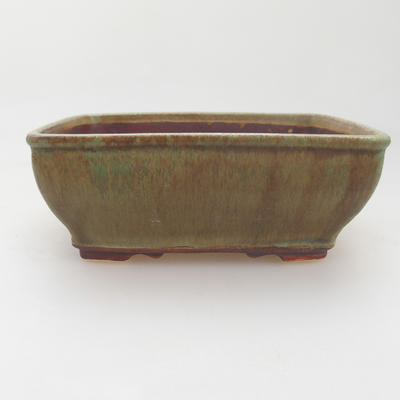 Keramik Bonsai Schüssel 15 x 12 x 5 cm, grün-braune Farbe - 1