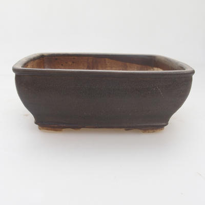 Keramik Bonsai Schüssel 15 x 12 x 5 cm, braune Farbe - 1