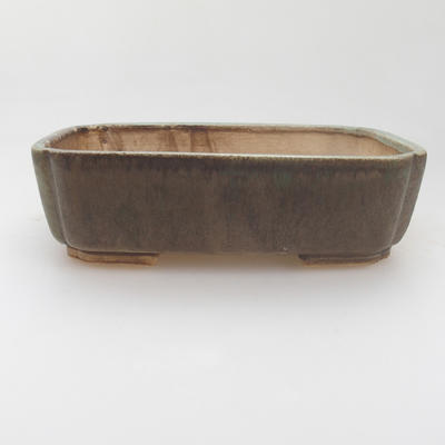 Keramik-Bonsaischale 17,5 x 14 x 5 cm, grünbraune Farbe - 1
