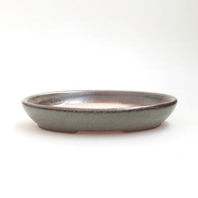 Bonsaischale aus Keramik 15 x 10,5 x 3 cm, graue Farbe - 1