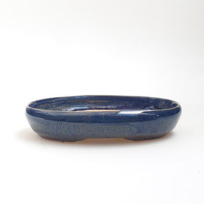 Bonsaischale aus Keramik 12,5 x 9,5 x 3 cm, Farbe blau - 1