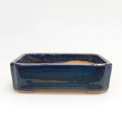 Bonsaischale aus Keramik 10,5 x 8,5 x 3 cm, Farbe blau - 1