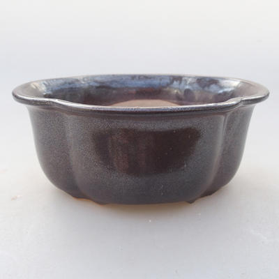 Keramik Bonsai Schüssel 13 x 11 x 5 cm, braune Farbe - 1