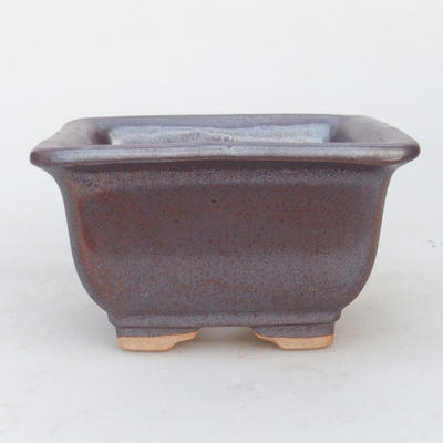 Keramik Bonsai Schüssel 10 x 10 x 6 cm, braune Farbe - 1