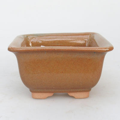 Keramik Bonsai Schüssel 10 x 10 x 6 cm, grau-orange Farbe - 1