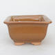 Keramik Bonsai Schüssel 10 x 10 x 6 cm, grau-orange Farbe - 1/4