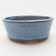 Keramische Bonsai-Schale 9 x 9 x 3,5 cm, Farbe blau - 1/4