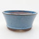 Keramische Bonsai-Schale 10 x 10 x 4,5 cm, Farbe blau - 1/4