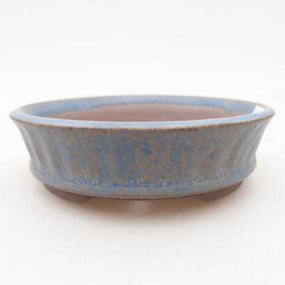 Keramik Bonsai Schüssel 10 x 10 x 3 cm, Farbe blau - 1