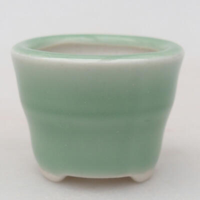 Keramik-Bonsaischale 3,5 x 3,5 x 2,5 cm, Farbe grün - 1