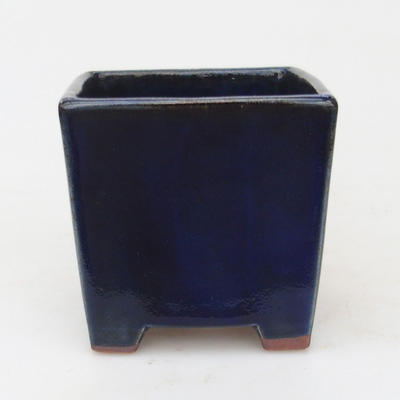Keramik Bonsai Schüssel 9 x 9 x 9 cm, Farbe blau - 1