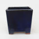 Keramik Bonsai Schüssel 9 x 9 x 9 cm, Farbe blau - 1/4