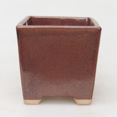 Keramik Bonsai Schüssel 9 x 9 x 9 cm, Farbe braun - 1