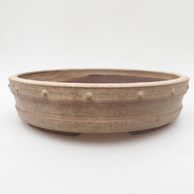 Keramik Bonsai Schüssel 25 x 25 x 7 cm, Farbe beige - 1
